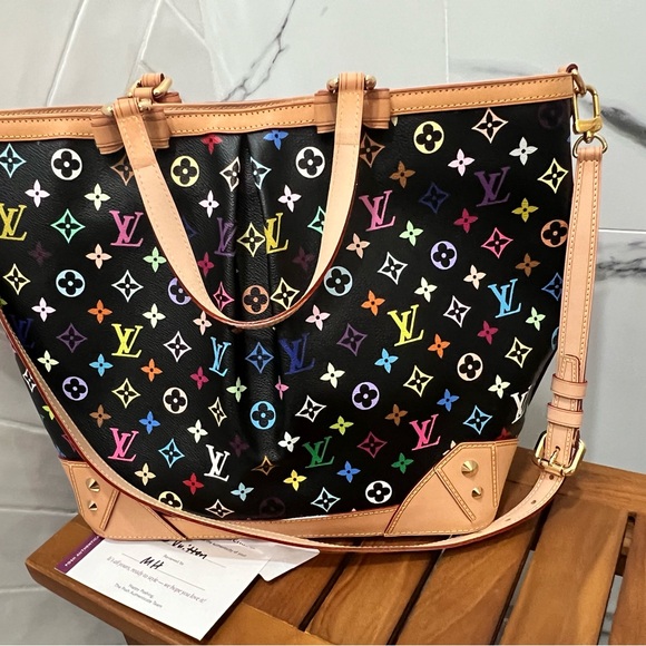 🌟Vintage UNUSED Louis Vuitton Sharleen GM Black Multicolor Murakami🌟 - Picture 2 of 16